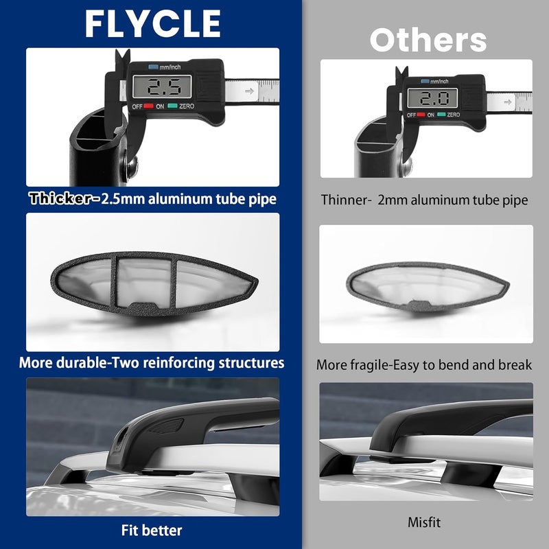 FLYCLE 300Lbs Lockable Roof Rack Crossbars Compatible with 2024 2025 2026 Subaru Crosstrek(Not for Wilderness), Heavy Duty Aluminum Cross Bar Fit Luggage Luggage Kayaks Bicycles Snowboard - Image 2